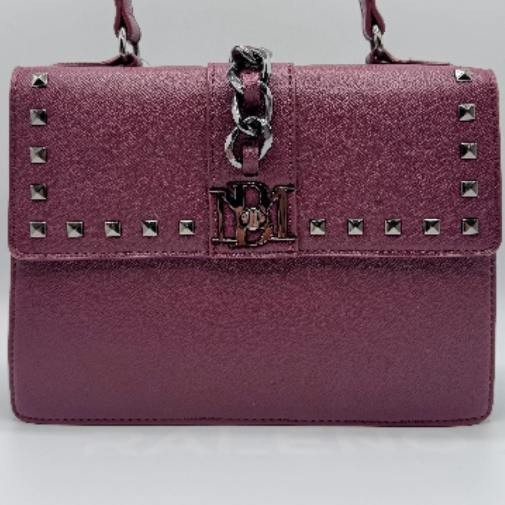 Badgley Mischka Studded Crossbody Bag in Plum